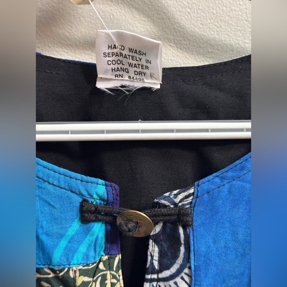 NEW Vintage Kosi Bali 90s Patchwork Blue Quilted Jacket Handmade Women’s M/L - Picture 8 of 11